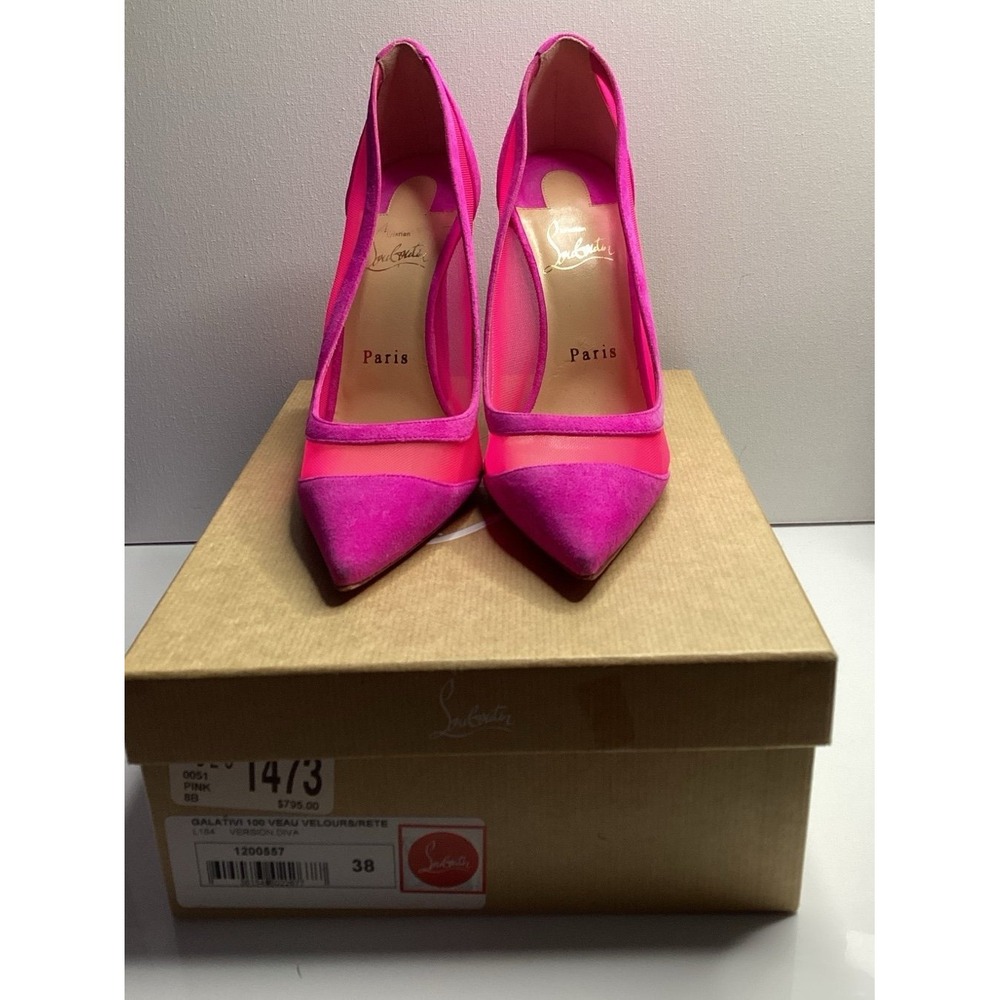 Pink louboutin galaviti heels size 38